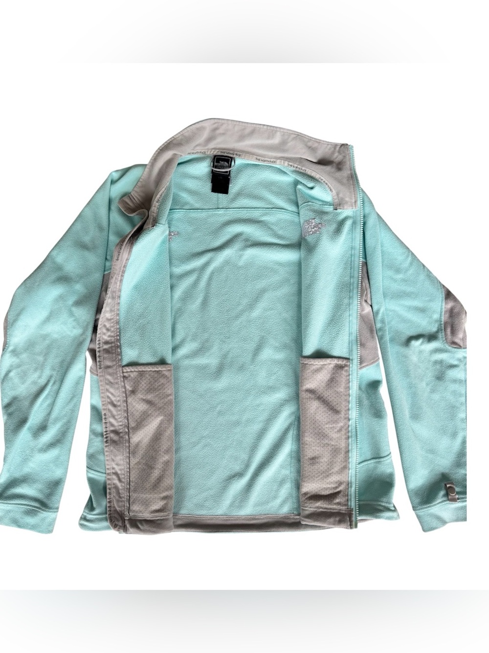 The north face athletic outdoor women’s micro fleece mint blue gray full zip L - Picture 3 of 5